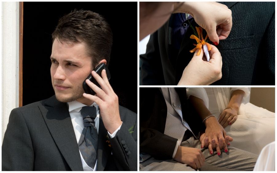 sposo alla ricerca del suo testimone perduto (e il momento della boutonniere incriminata!) sposo alla ricerca del suo testimone perduto (e il momento della boutonniere incriminata!)