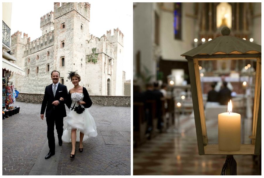 La sposa con il papà, verso la chiesa La sposa con il papà, verso la chiesa