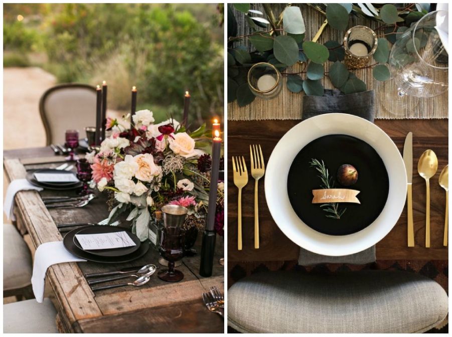 idee originali matrimonio - decori neri