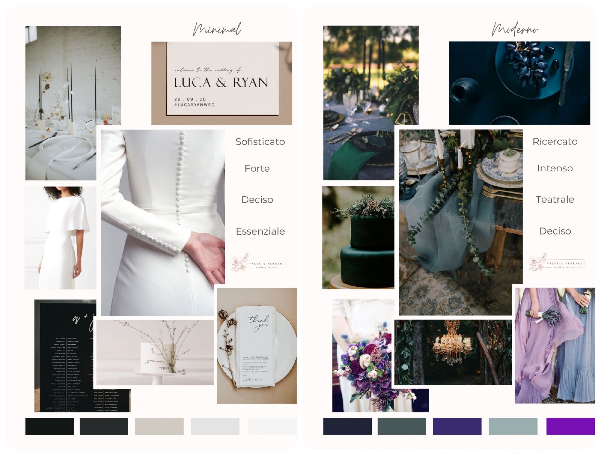 come fare moodboard matrimonio