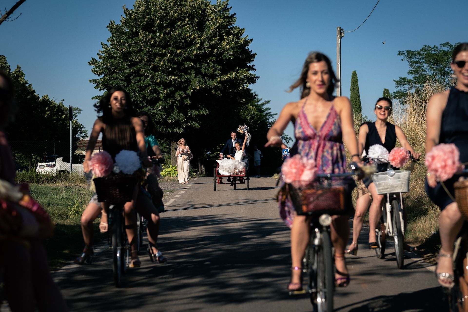 l'arrivo degli sposi in location