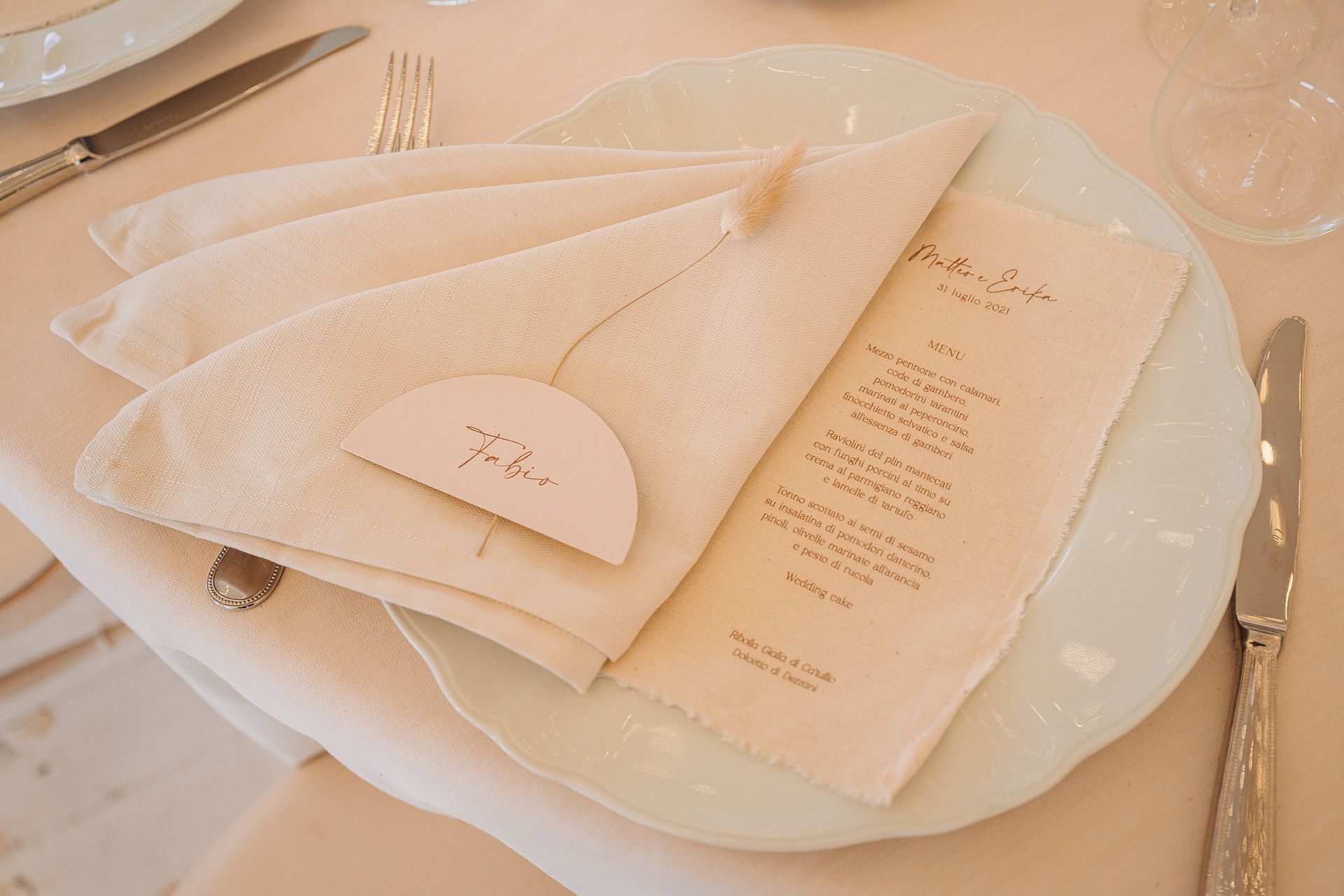 menù in tessuto menù in tessuto